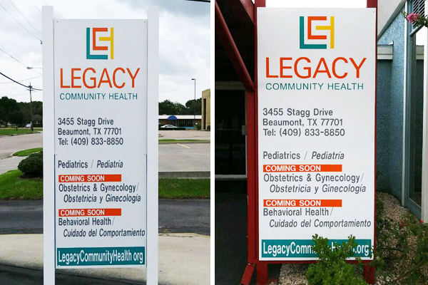 Beaumont Texas Signs - Site Sign - Legacy Community Health