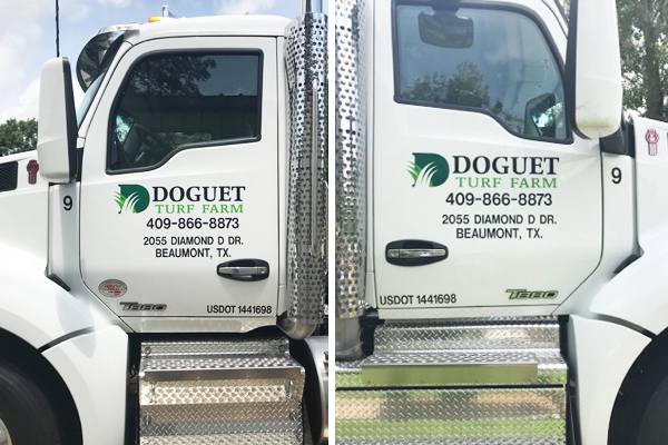 Beaumont Texas Signs - Vehicle Graphics - Doguet Turf Farms